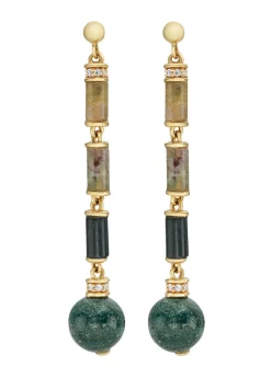Embellished 18kt gold vermeil drop earrings
