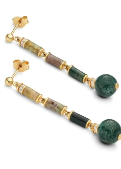 Embellished 18kt gold vermeil drop earrings