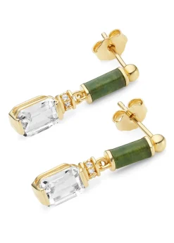 Embellished 18kt gold vermeil drop earrings