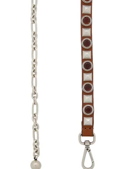 Embellished leather chain belt