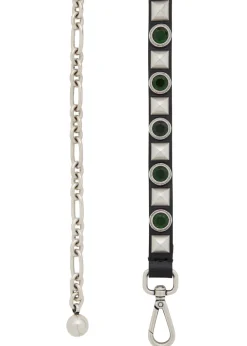 Embellished leather chain belt