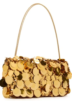 Embellished metallic leather shoulder bag
