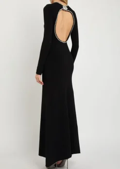 Embellished open-back gown
