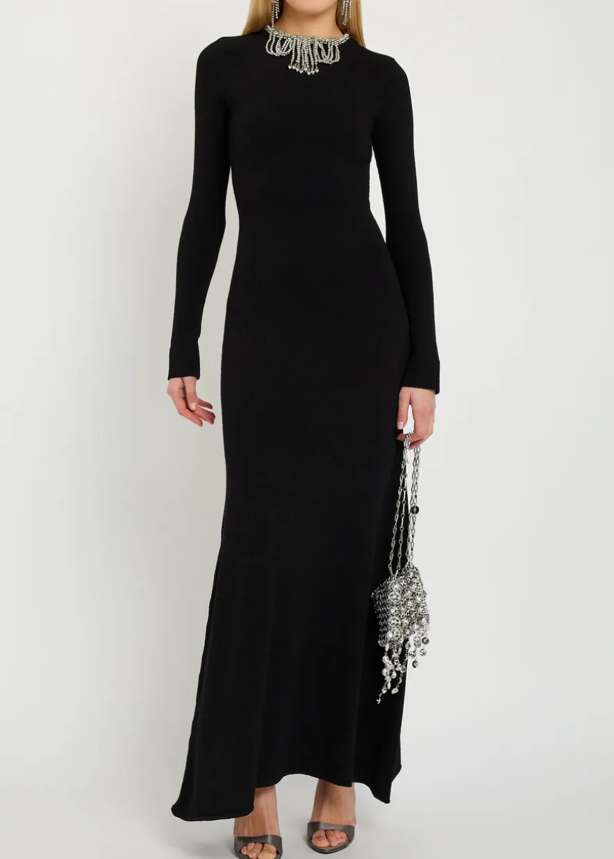 Embellished open-back gown