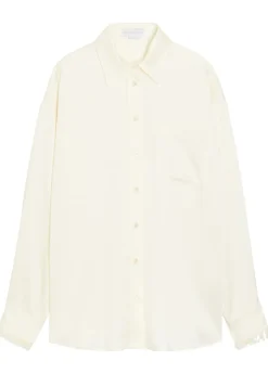 Embellished satin-crepe shirt