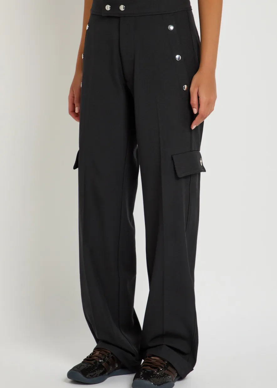 Embellished stretch-twill trousers