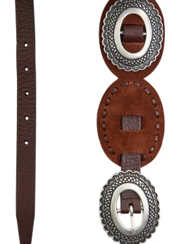 Embellished suede concho belt
