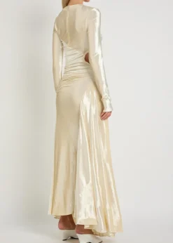 Embellished velour gown