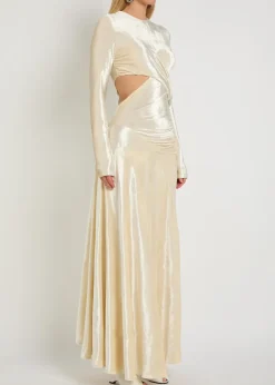 Embellished velour gown