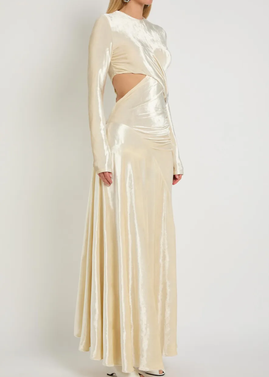 Embellished velour gown