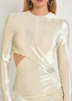 Embellished velour gown