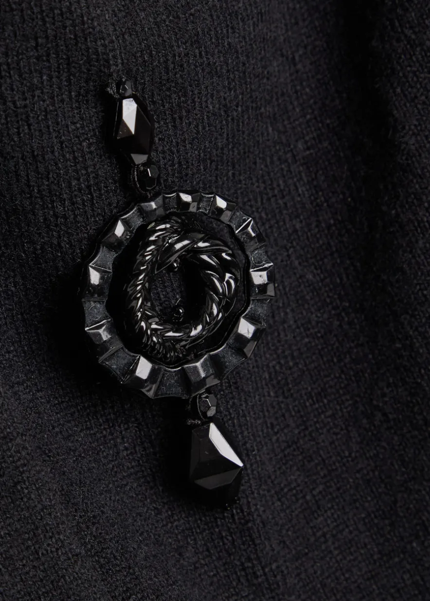 Embellished wool and cashmere-blend cardigan