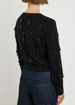 Embellished wool and cashmere-blend cardigan