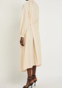 Embroidered Cerere cotton-poplin midi shirt dress
