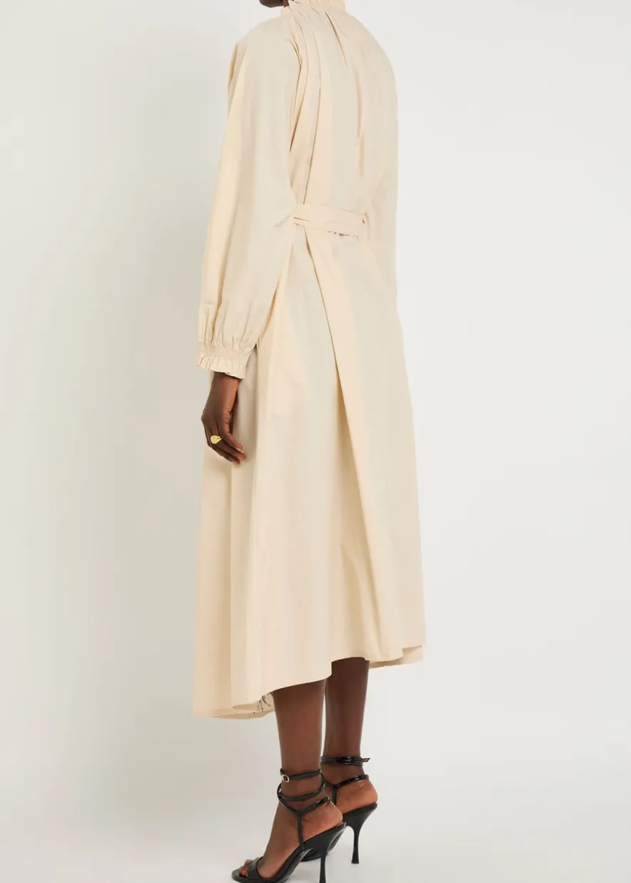 Embroidered Cerere cotton-poplin midi shirt dress