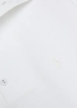 Embroidered cotton-blend polo sweatshirt