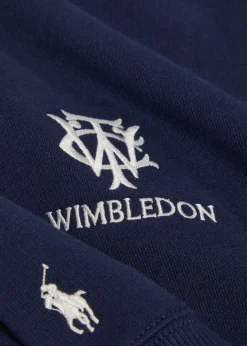 Embroidered cotton-blend polo sweatshirt