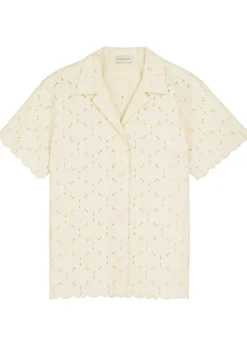Embroidered cotton-blend shirt