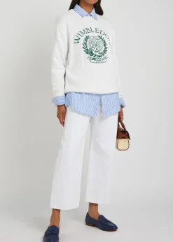 Embroidered cotton jumper