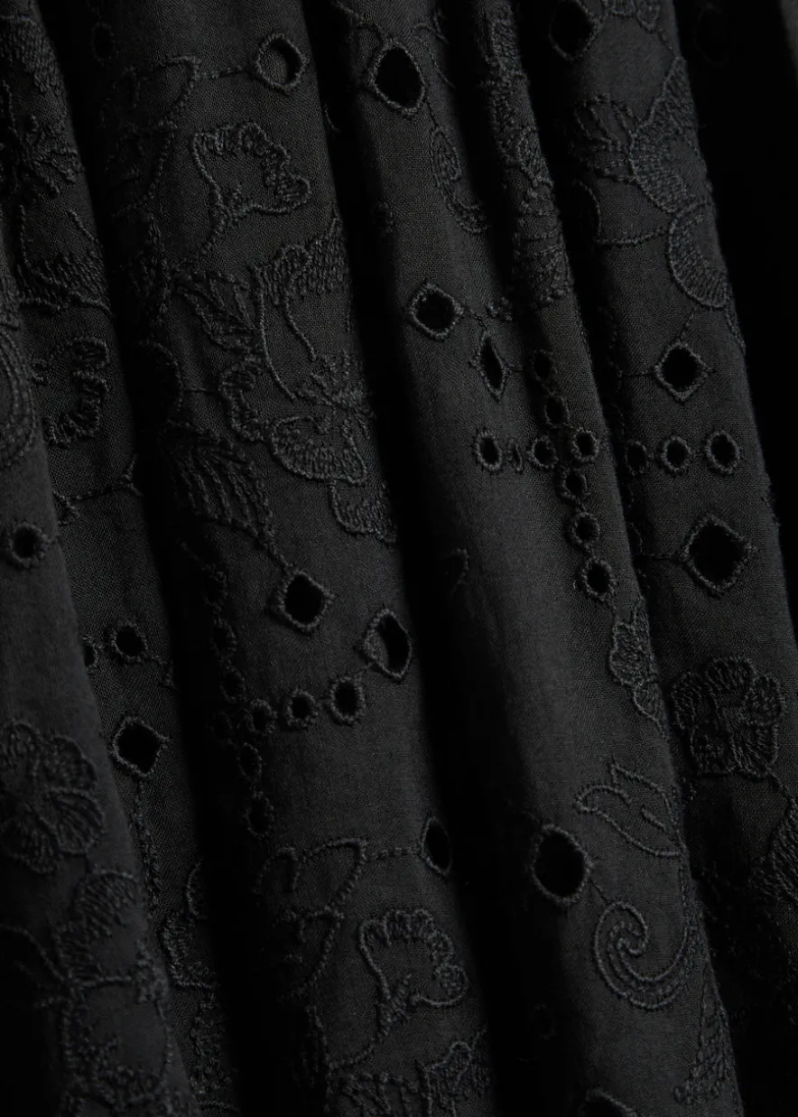 Embroidered cotton midi dress