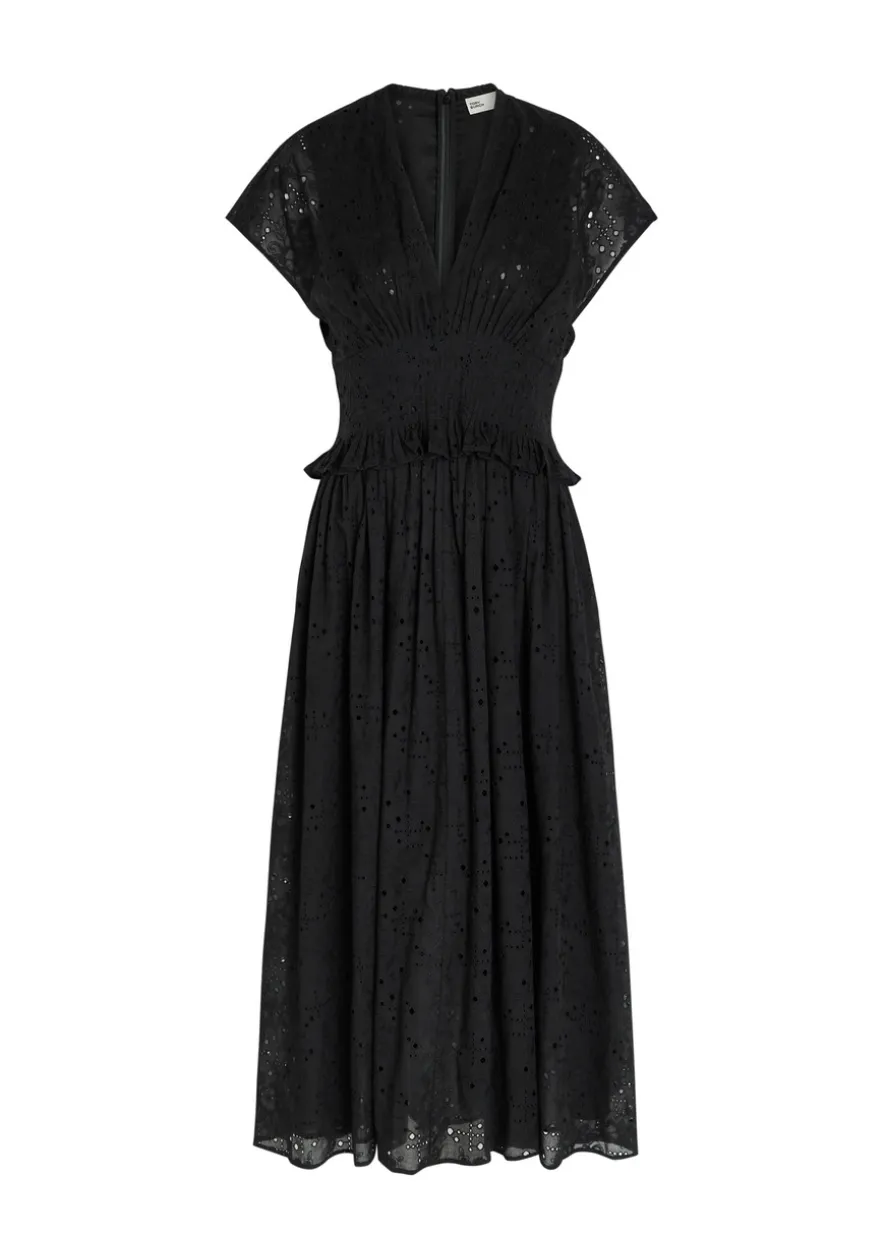 Embroidered cotton midi dress