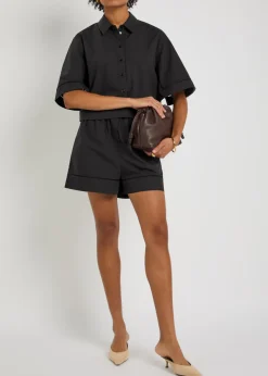 Embroidered cotton-poplin shirt