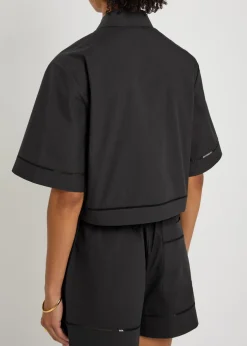 Embroidered cotton-poplin shirt