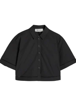 Embroidered cotton-poplin shirt