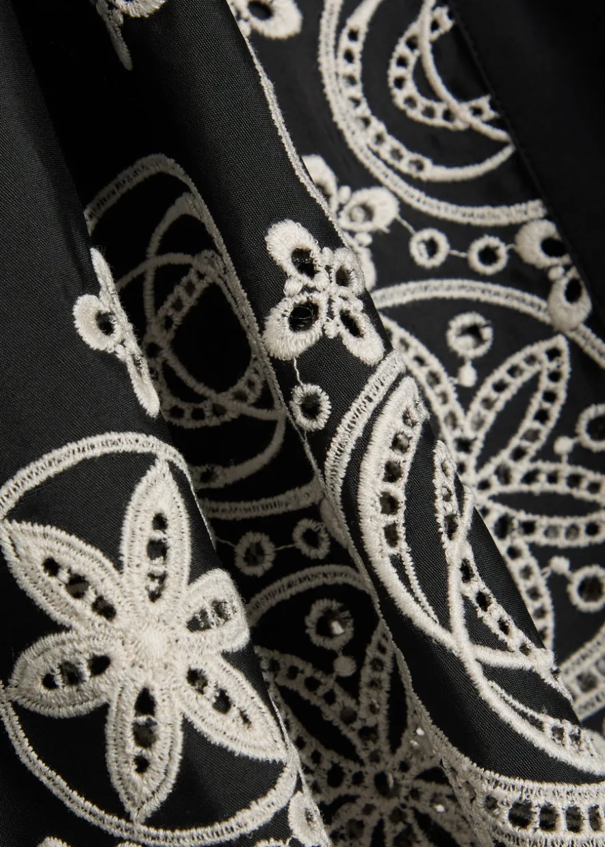 Embroidered cotton-poplin shirt
