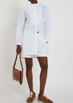 Embroidered cotton-poplin shirt