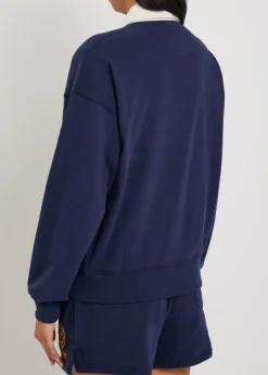 Embroidered cotton rugby top