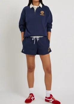 Embroidered cotton rugby top