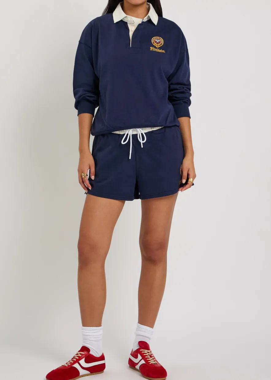 Embroidered cotton shorts