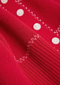 Embroidered fine-knit cardigan