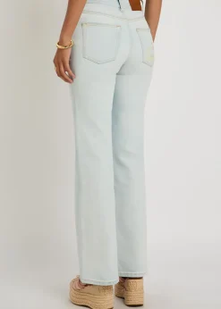 Embroidered flared-leg jeans