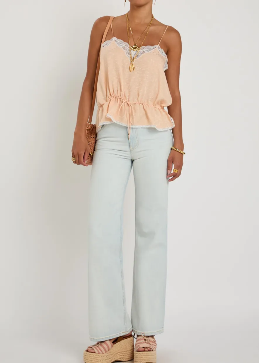 Embroidered flared-leg jeans