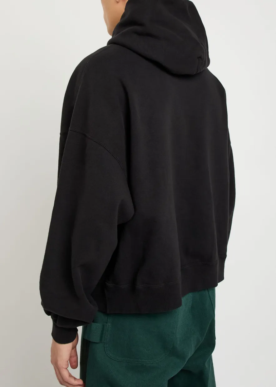 Embroidered hooded cotton sweatshirt