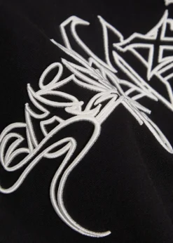 Embroidered hooded cotton sweatshirt
