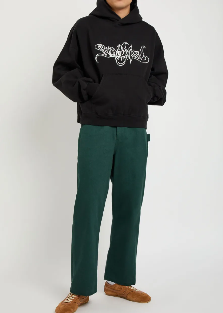 Embroidered hooded cotton sweatshirt