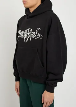Embroidered hooded cotton sweatshirt