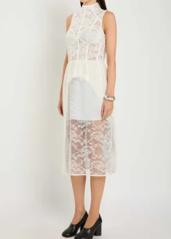 Embroidered lace midi dress