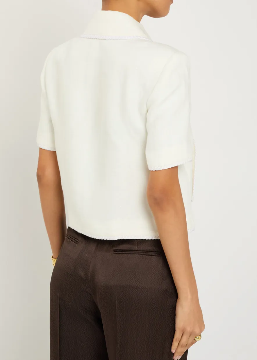 Embroidered linen jacket
