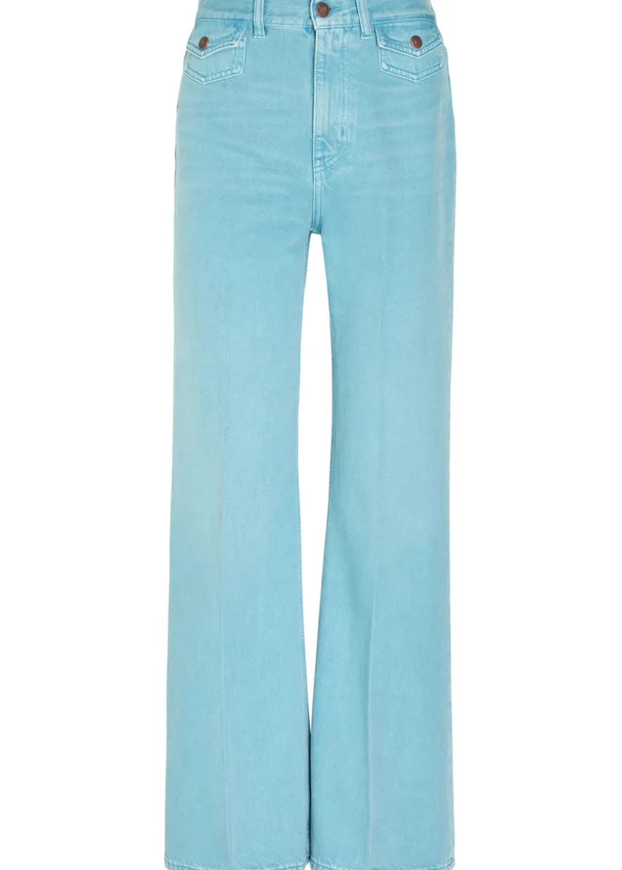 Embroidered straight-leg jeans