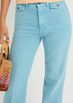 Embroidered straight-leg jeans