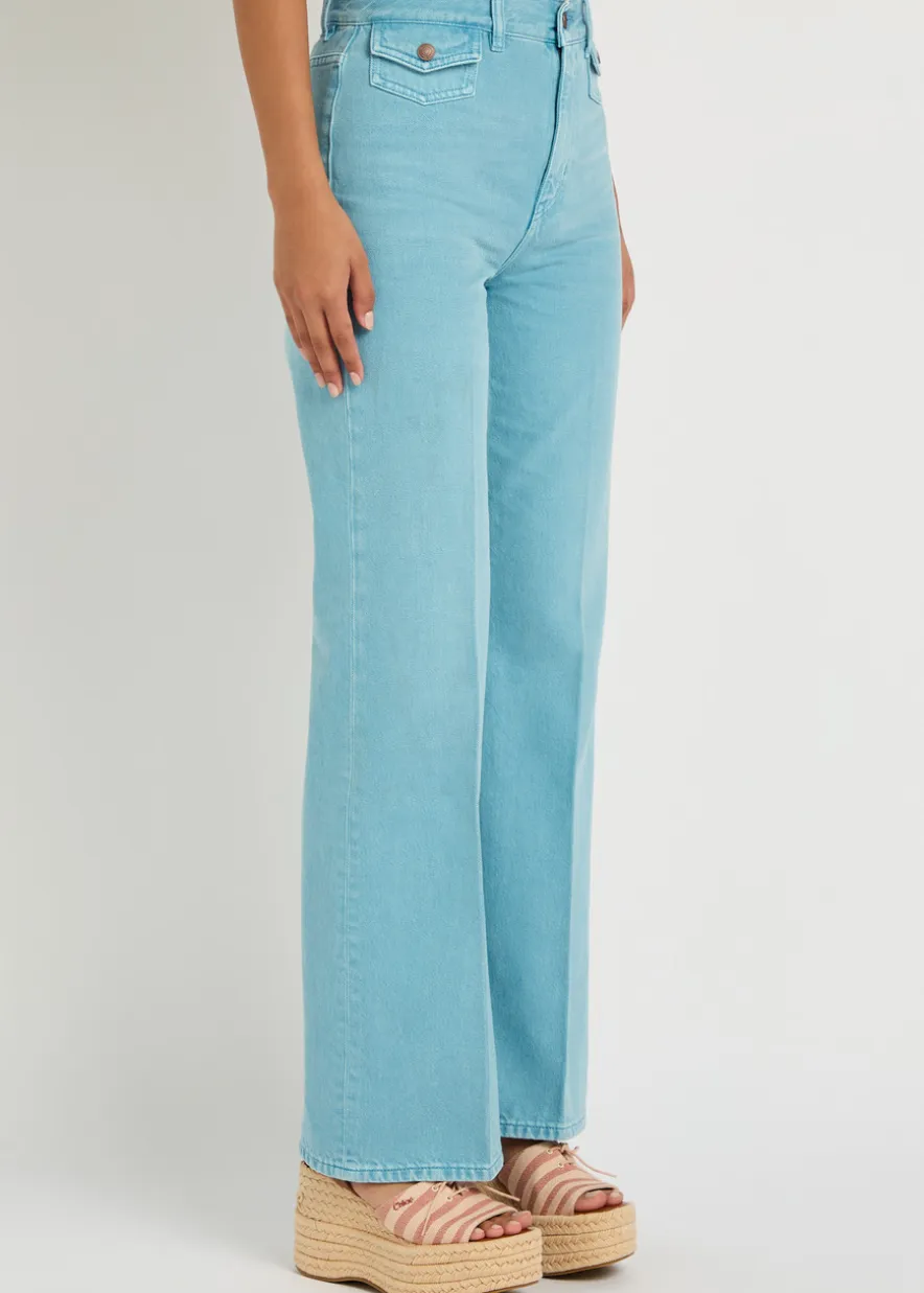 Embroidered straight-leg jeans