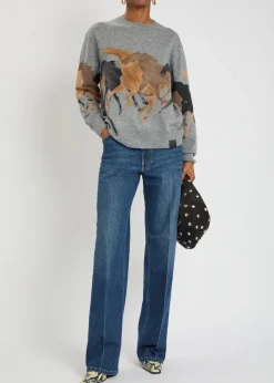 Embroidered straight-leg jeans