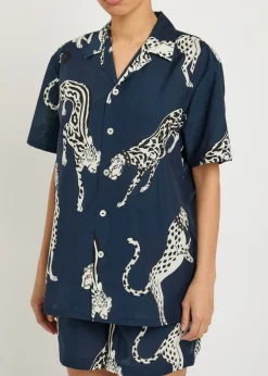 Emeli printed cotton-blend pyjama set