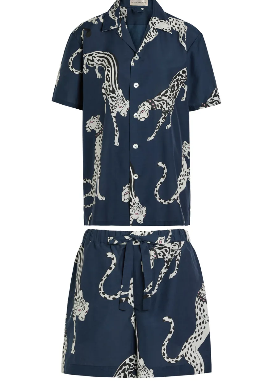 Emeli printed cotton-blend pyjama set