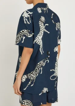 Emeli printed cotton-blend pyjama set