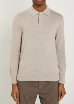 Emerson melange wool polo shirt